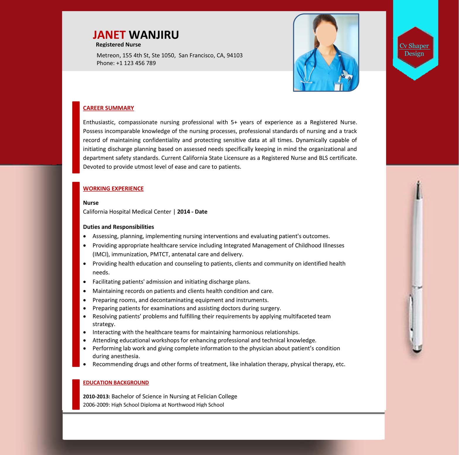 nursing resume template word free download